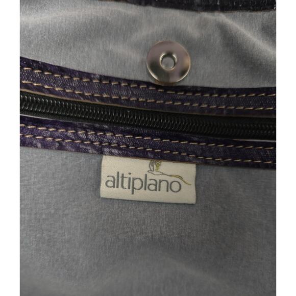 Altiplano Handmade Fair Trade Tote Purse Recycled Blouses and Purple Leather - Picture 13 of 13